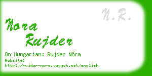nora rujder business card